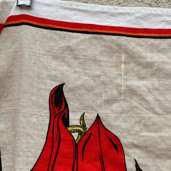 Vintage Australia Tea Towel Sturt's Desert Pea Tourist Souvenir - Picture 3 of 8